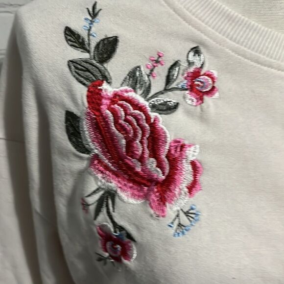 Streetwear Society - crop white Roses sweatshirt - M - Picture 2 of 5